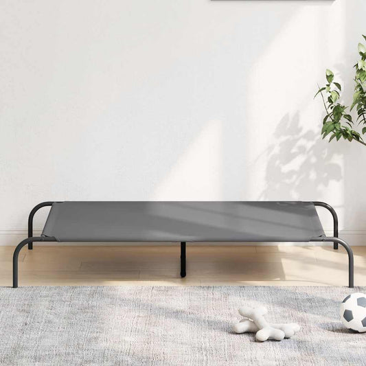 Cama para cães elevada 130x80x20cm tecido oxford e aço cinzento