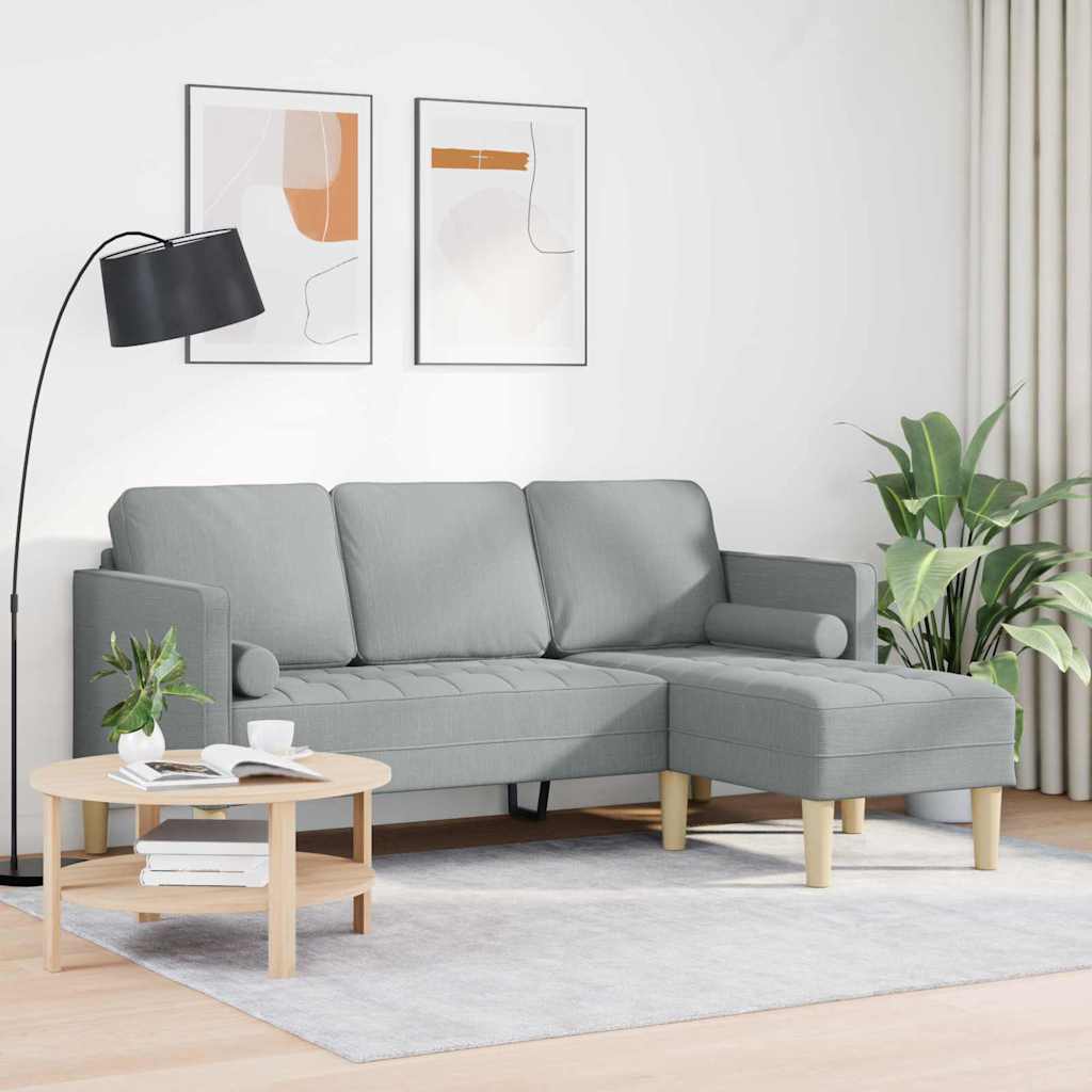Conjunto de Sofás Cinzento-claro 173 x 131 x 67 cm tecido