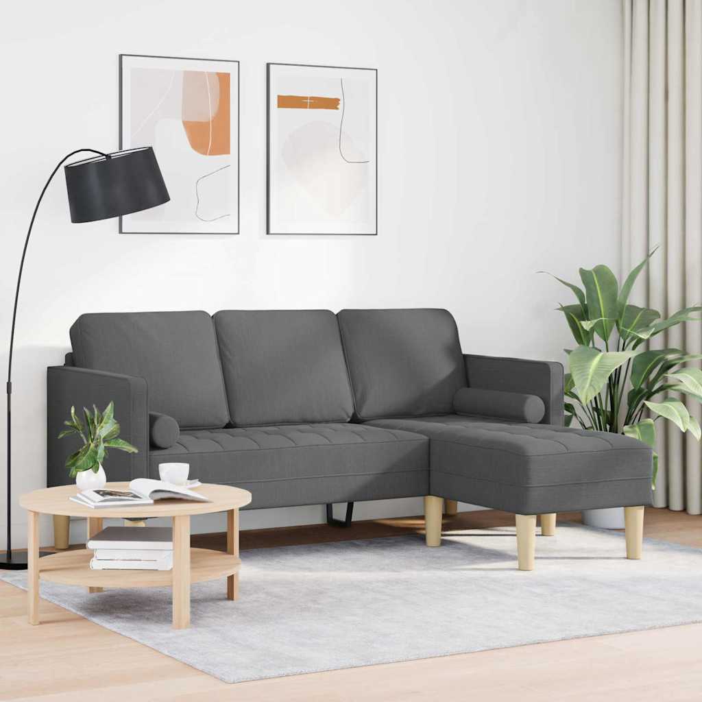 Conjunto de Sofás Cinza Escuro 173 x 131 x 67 cm tecido