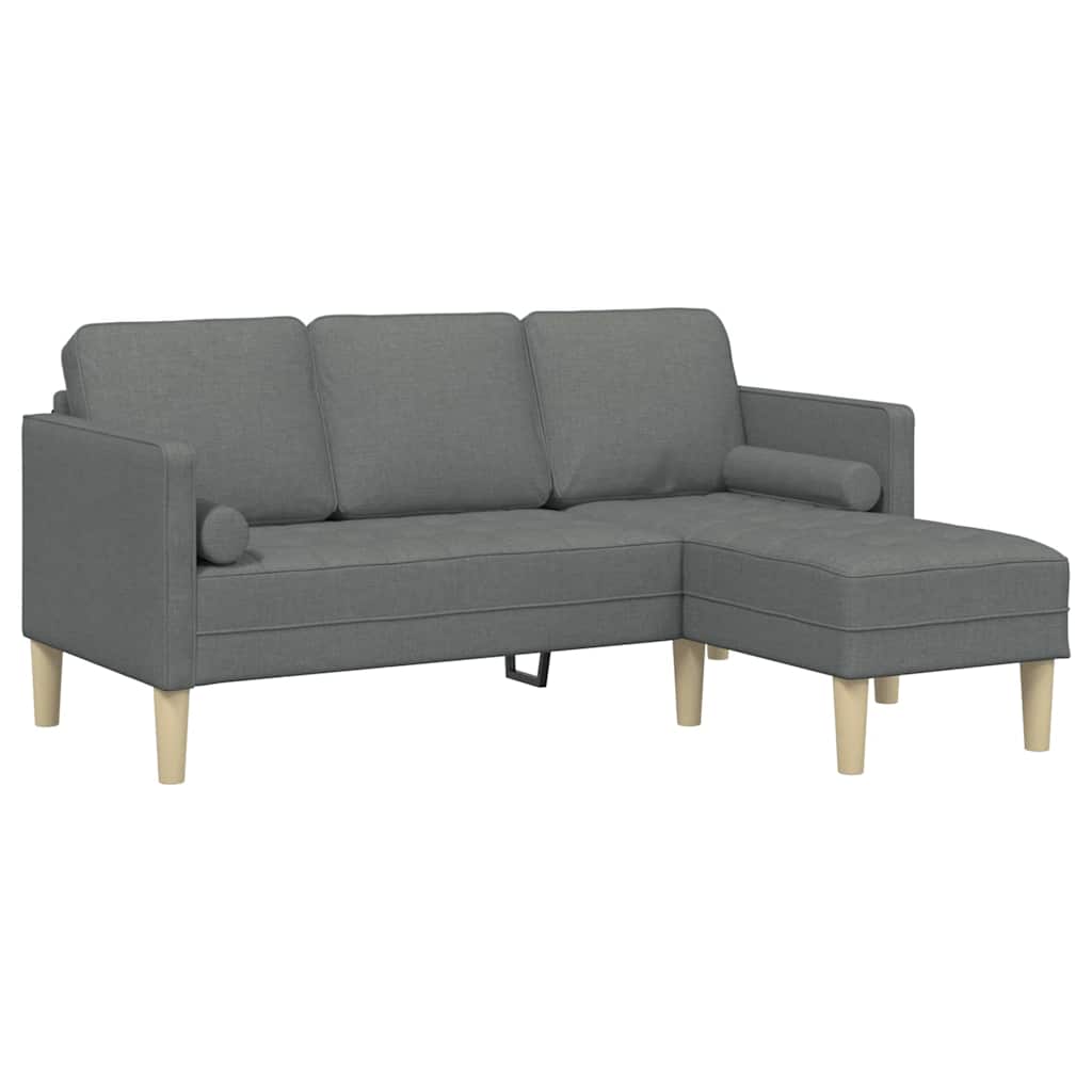 Conjunto de Sofás Cinza Escuro 173 x 131 x 67 cm tecido