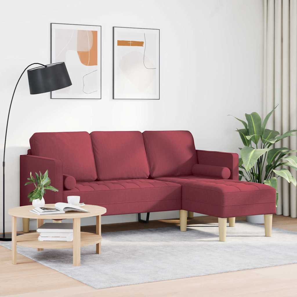 Conjunto de Sofás Vermelho-tinto 173 x 131 x 67 cm tecido