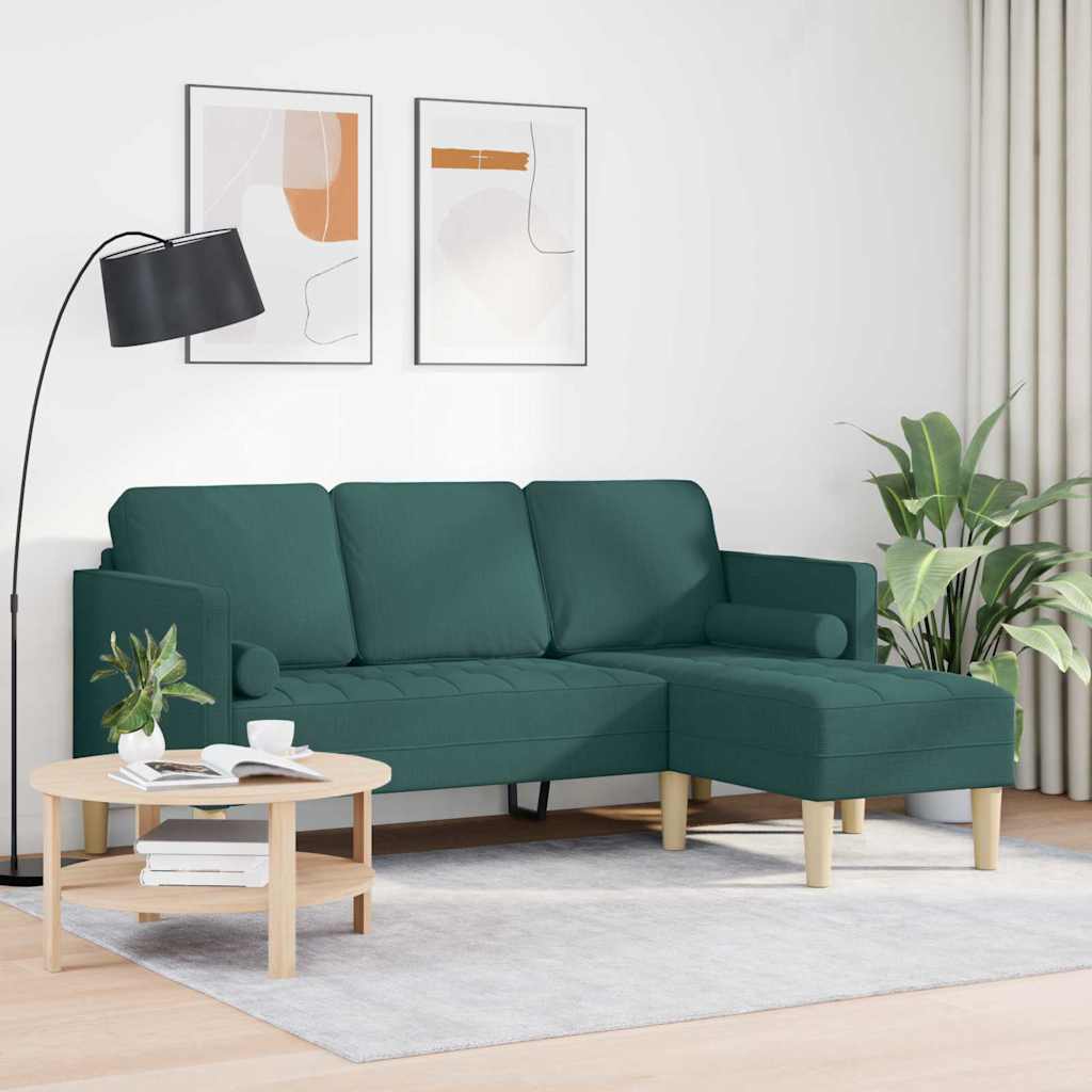 Conjunto de Sofás Verde Escuro 173 x 131 x 67 cm tecido