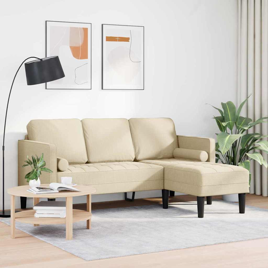 Conjunto de Sofás Creme 173 x 131 x 67 cm tecido