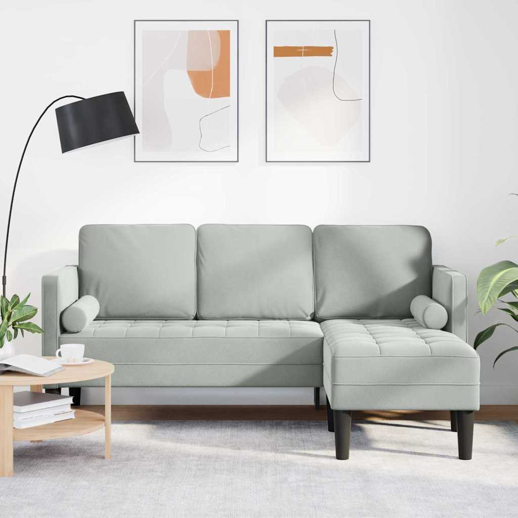 Conjunto de Sofás Cinzento-claro 173 x 131 x 67 cm Veludo