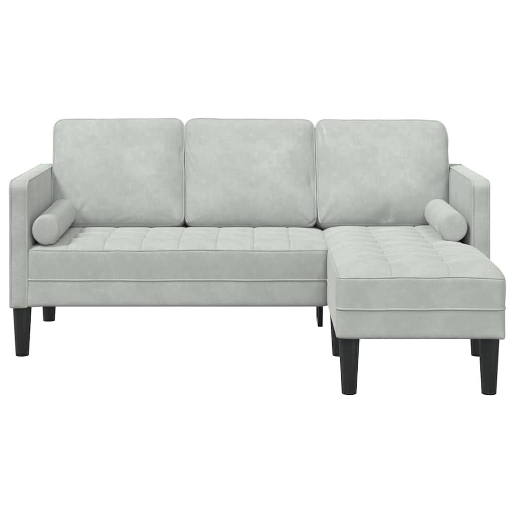 Conjunto de Sofás Cinzento-claro 173 x 131 x 67 cm Veludo