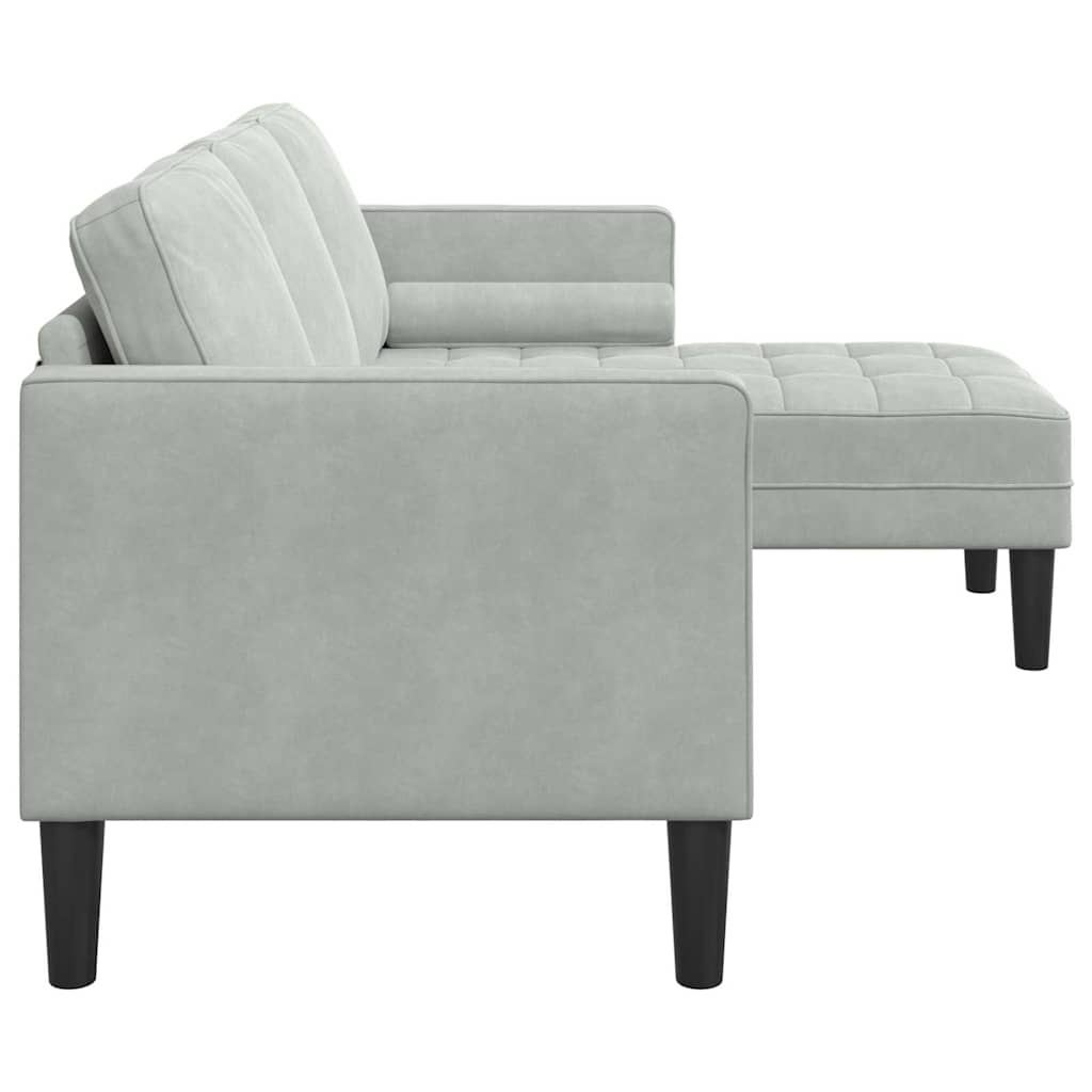Conjunto de Sofás Cinzento-claro 173 x 131 x 67 cm Veludo