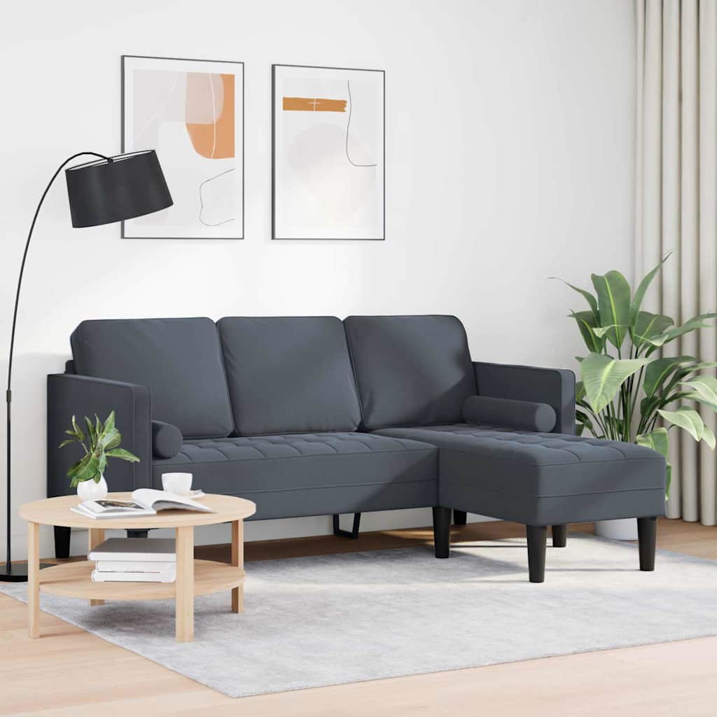 Conjunto de Sofás Cinzento escuro 173 x 131 x 67 cm Veludo