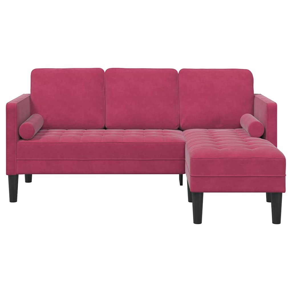 Conjunto de Sofás vermelho tinto 173 x 131 x 67 cm Veludo