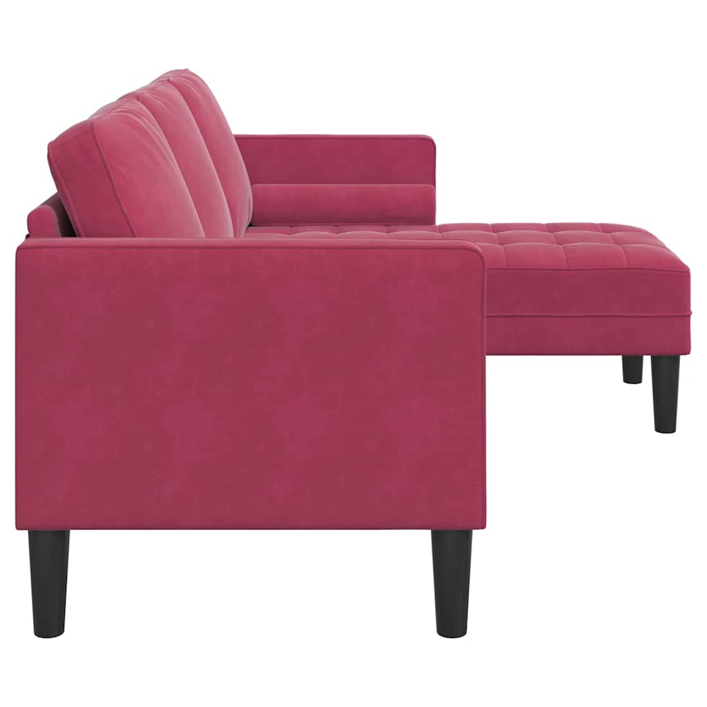 Conjunto de Sofás vermelho tinto 173 x 131 x 67 cm Veludo