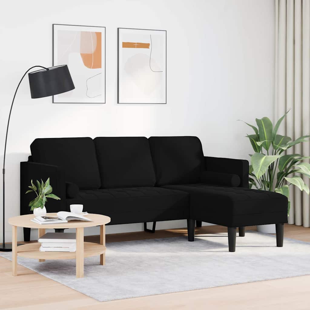 Conjunto de Sofás Preto 173 x 131 x 67 cm Veludo