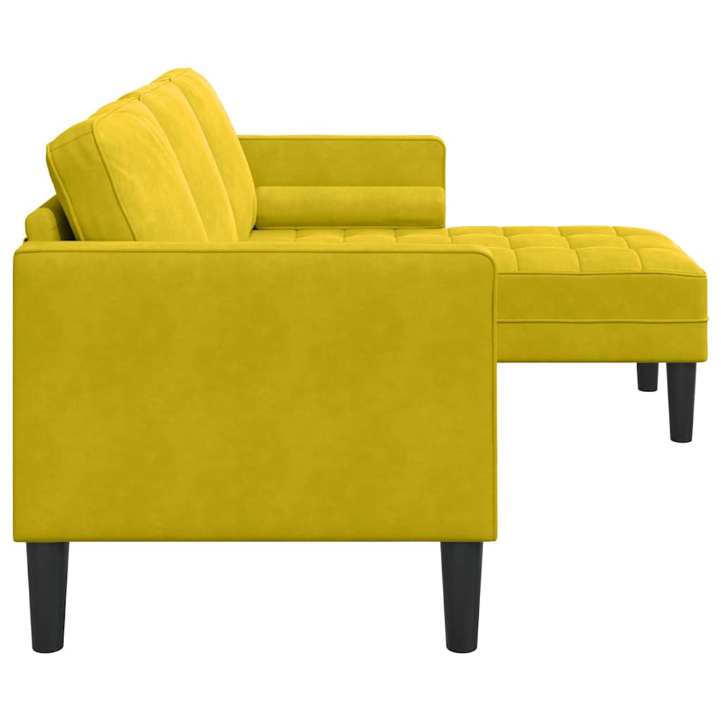 Conjunto de Sofás Amarelo 173 x 131 x 67 cm Veludo