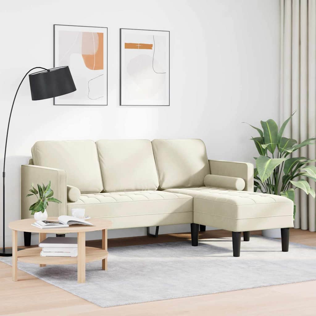 Conjunto de Sofás Creme 173 x 131 x 67 cm Veludo