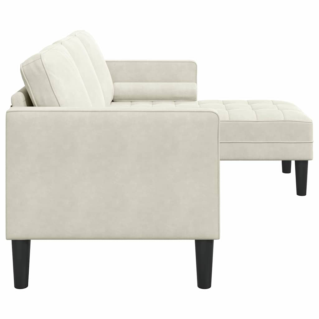 Conjunto de Sofás Creme 173 x 131 x 67 cm Veludo
