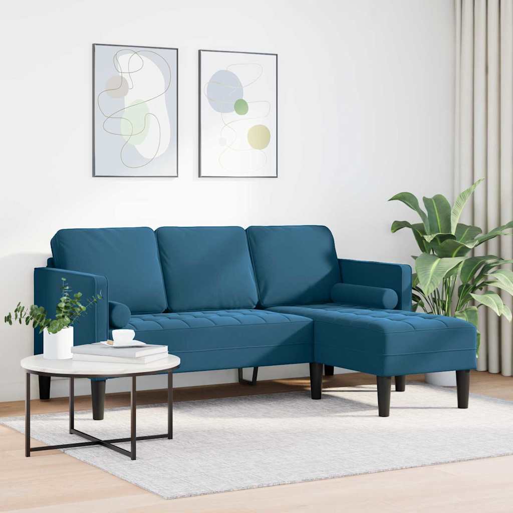 Conjunto de Sofás Azul 173 x 131 x 67 cm Veludo