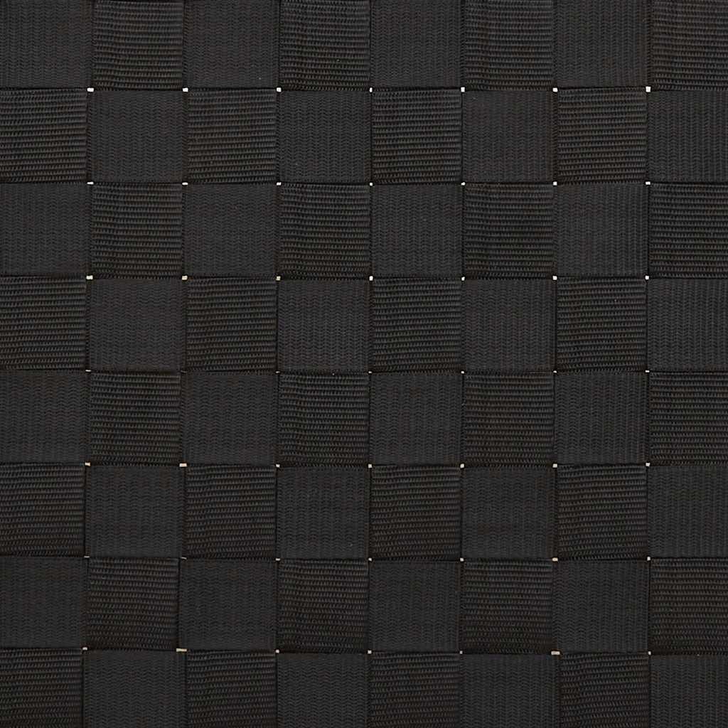 Espreguiçadeira com Tiras Pretas Entrelaçadas 55x200x30cm Bambu