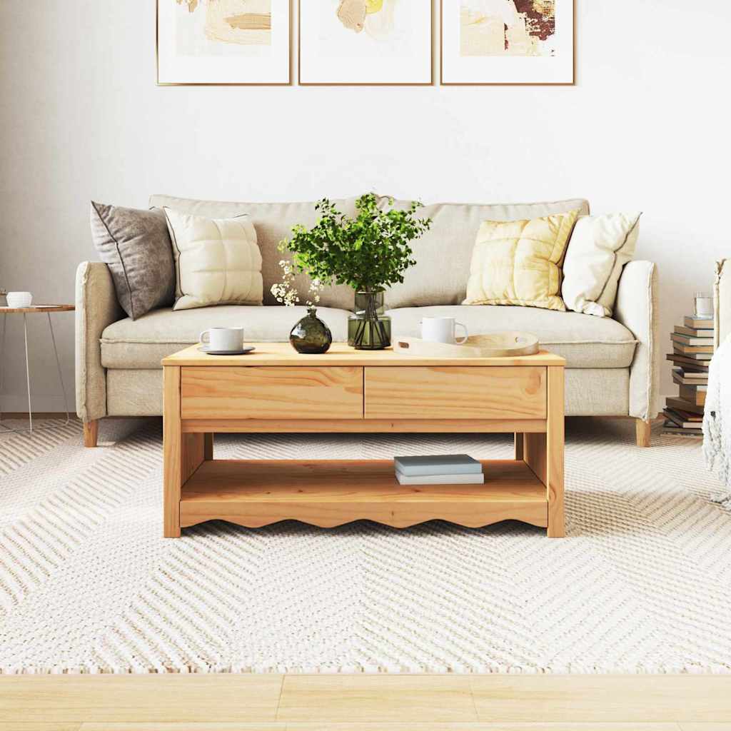 Mesa de centro com gaveta Drammen Carvalho 99 x 55 x 45 cm