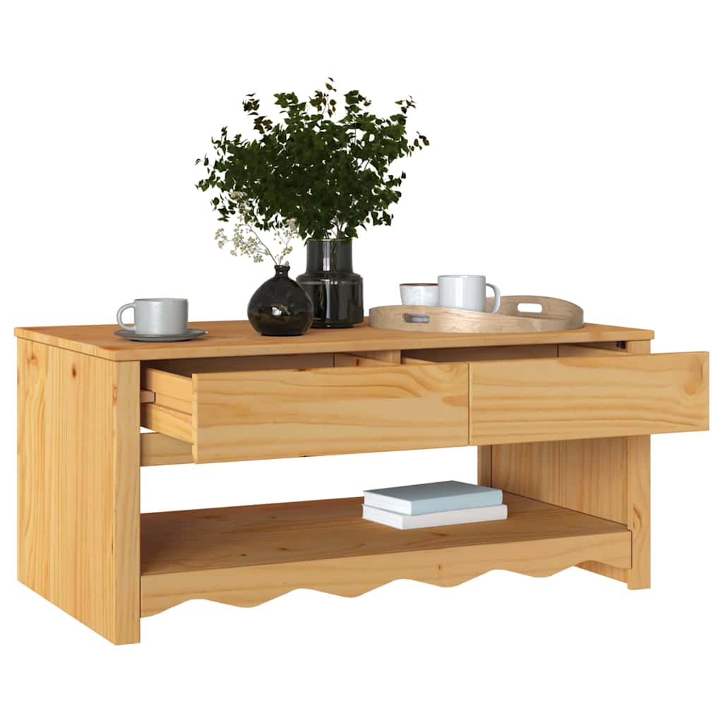 Mesa de centro com gaveta Drammen Carvalho 99 x 55 x 45 cm