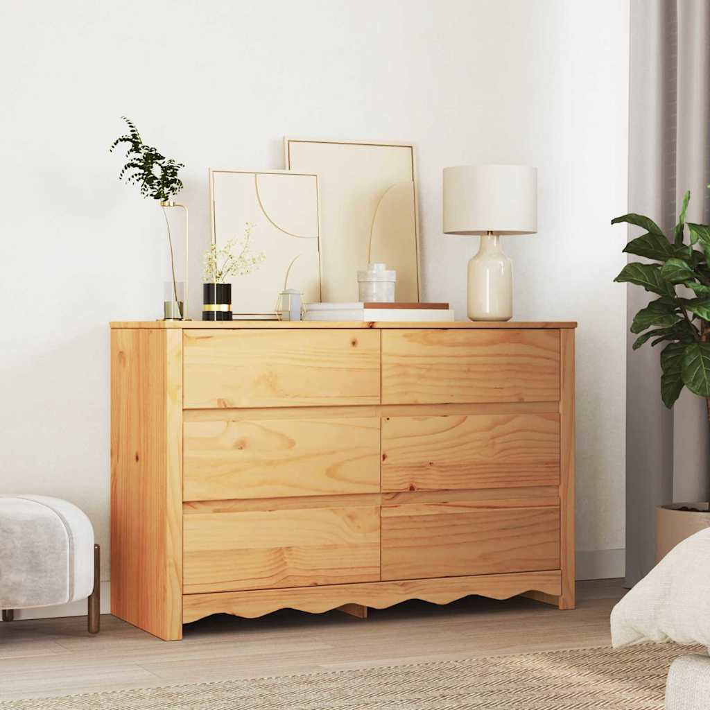 Baú de Gavetas com gaveta Drammen Carvalho 111 x 43 x 73,5 cm