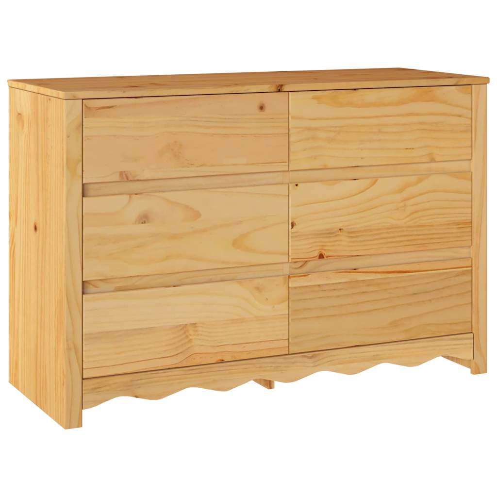 Baú de Gavetas com gaveta Drammen Carvalho 111 x 43 x 73,5 cm