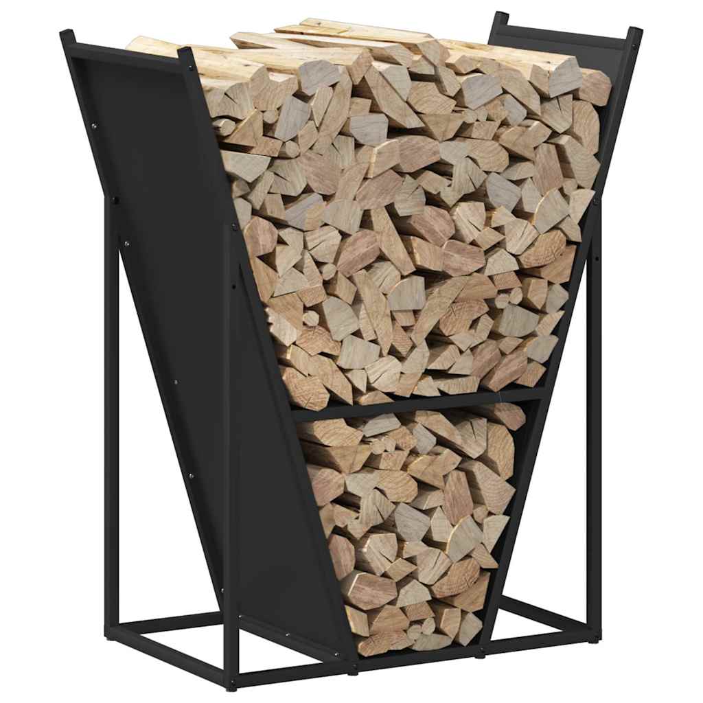 Suporte para lenha 69,5x35x81 cm aço laminado a frio preto