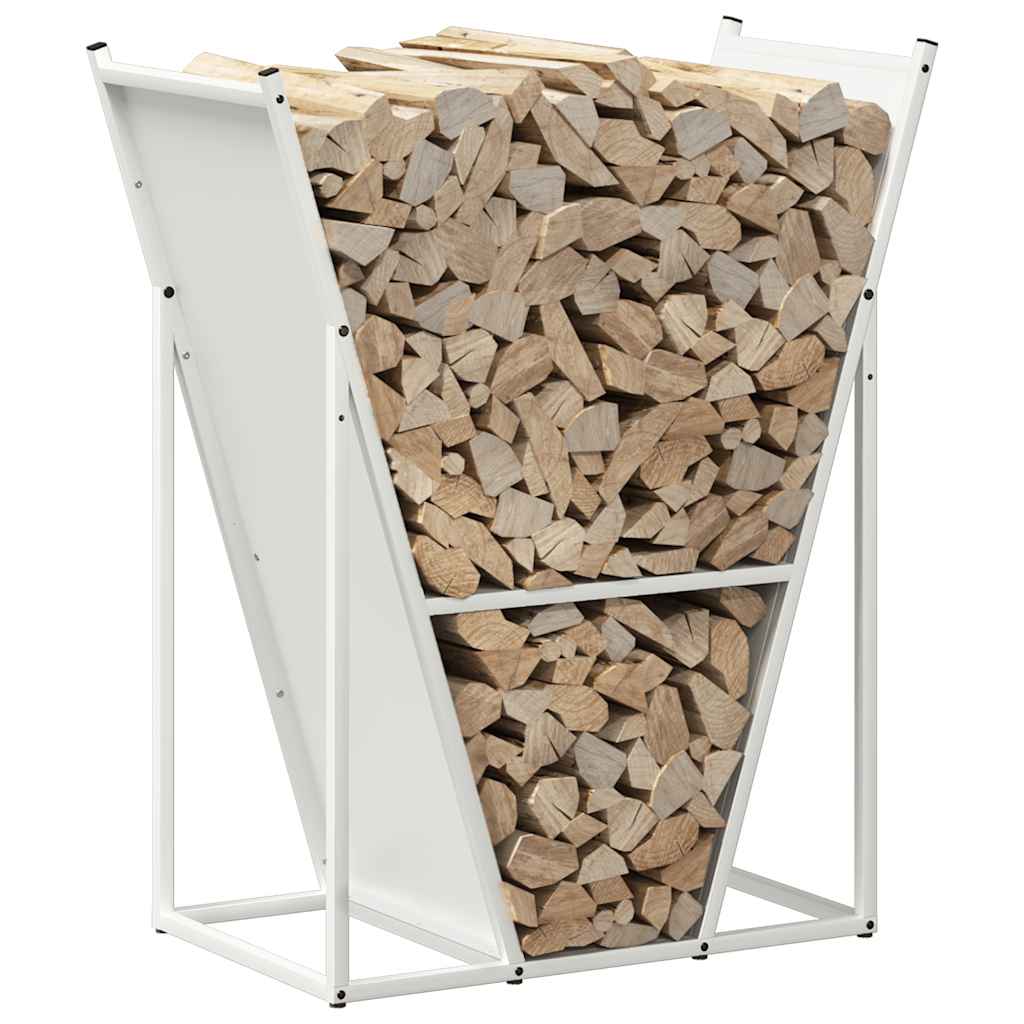 Suporte para lenha 69,5x35x81 cm aço laminado a frio branco