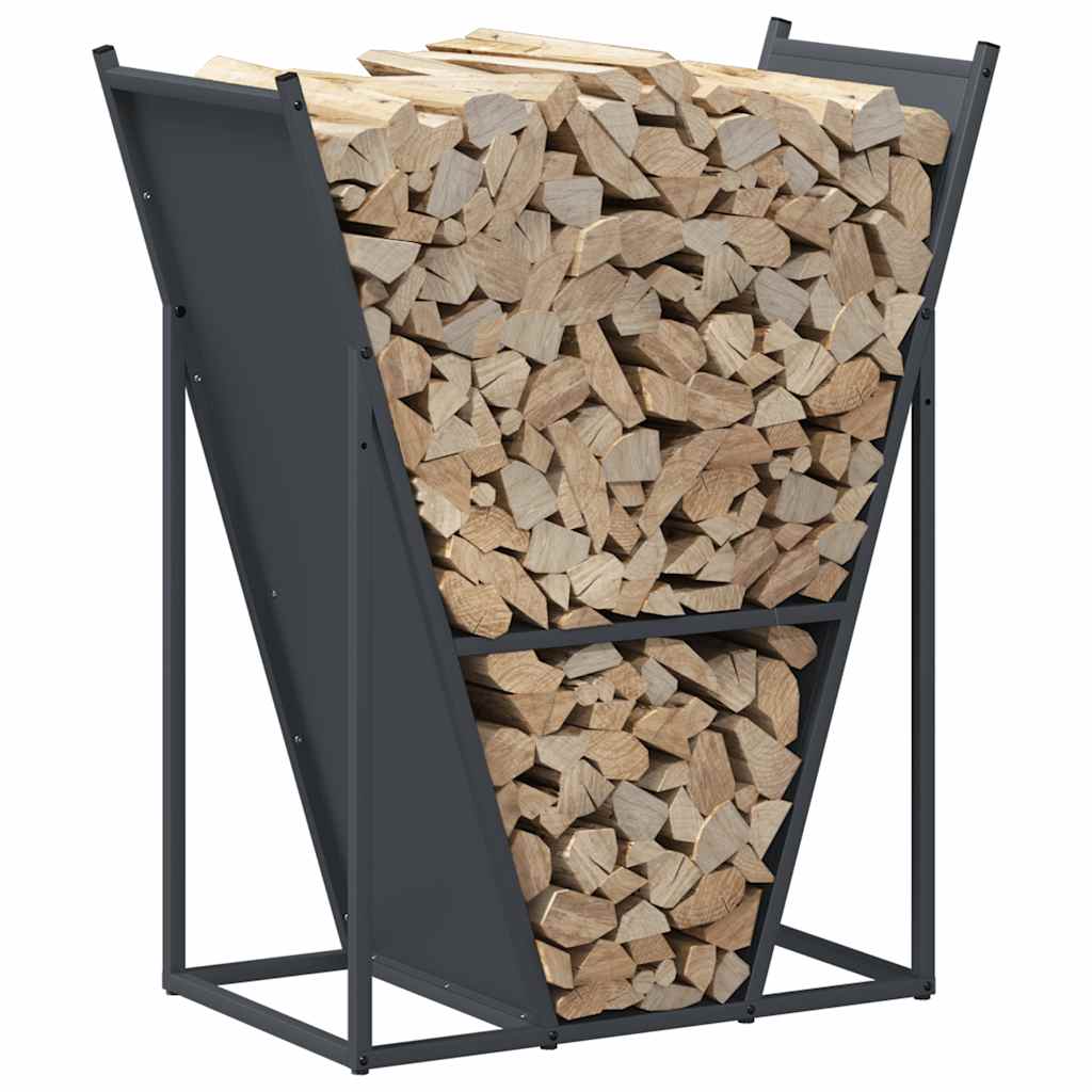Suporte para lenha 69,5x35x81 cm aço laminado a frio antracite