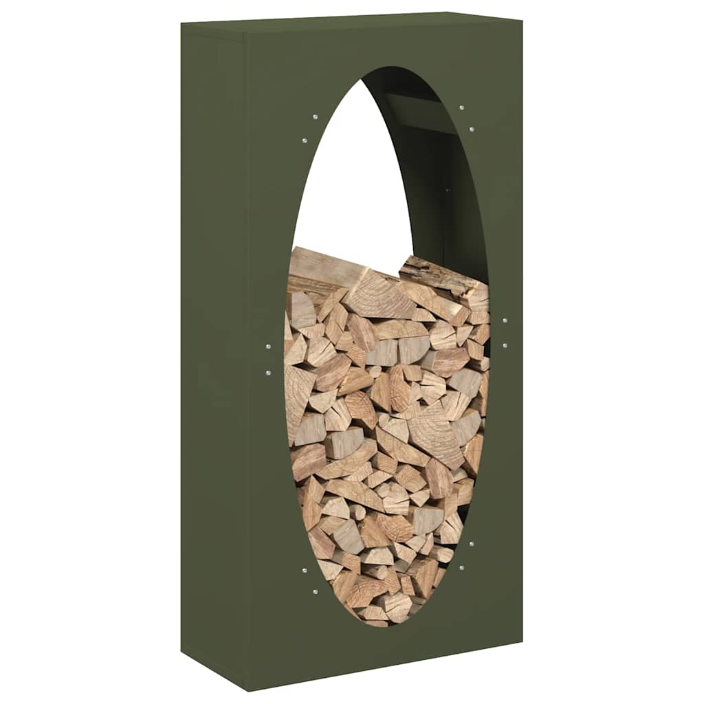 Suporte para lenha aço laminado a frio verde azeitona