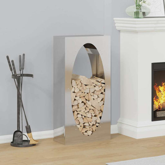 Suporte para lenha 50x23x100 cm aço inoxidável