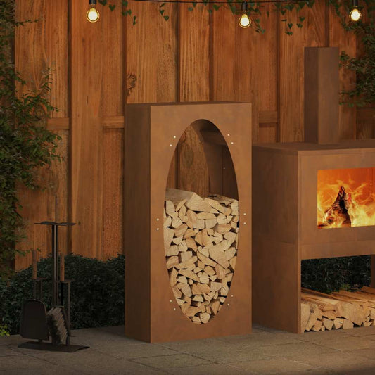 Rack de lenha 50x23x100 cm aço resistente às intempéries