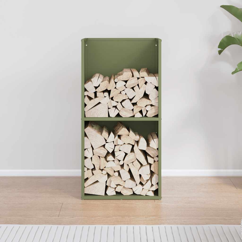 Suporte para lenha aço laminado a frio verde azeitona