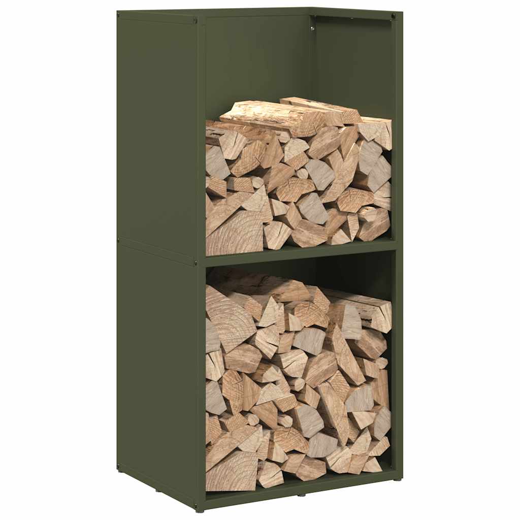 Suporte para lenha aço laminado a frio verde azeitona