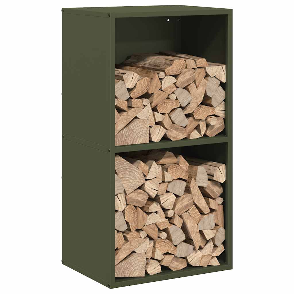 Suporte para lenha aço laminado a frio verde azeitona