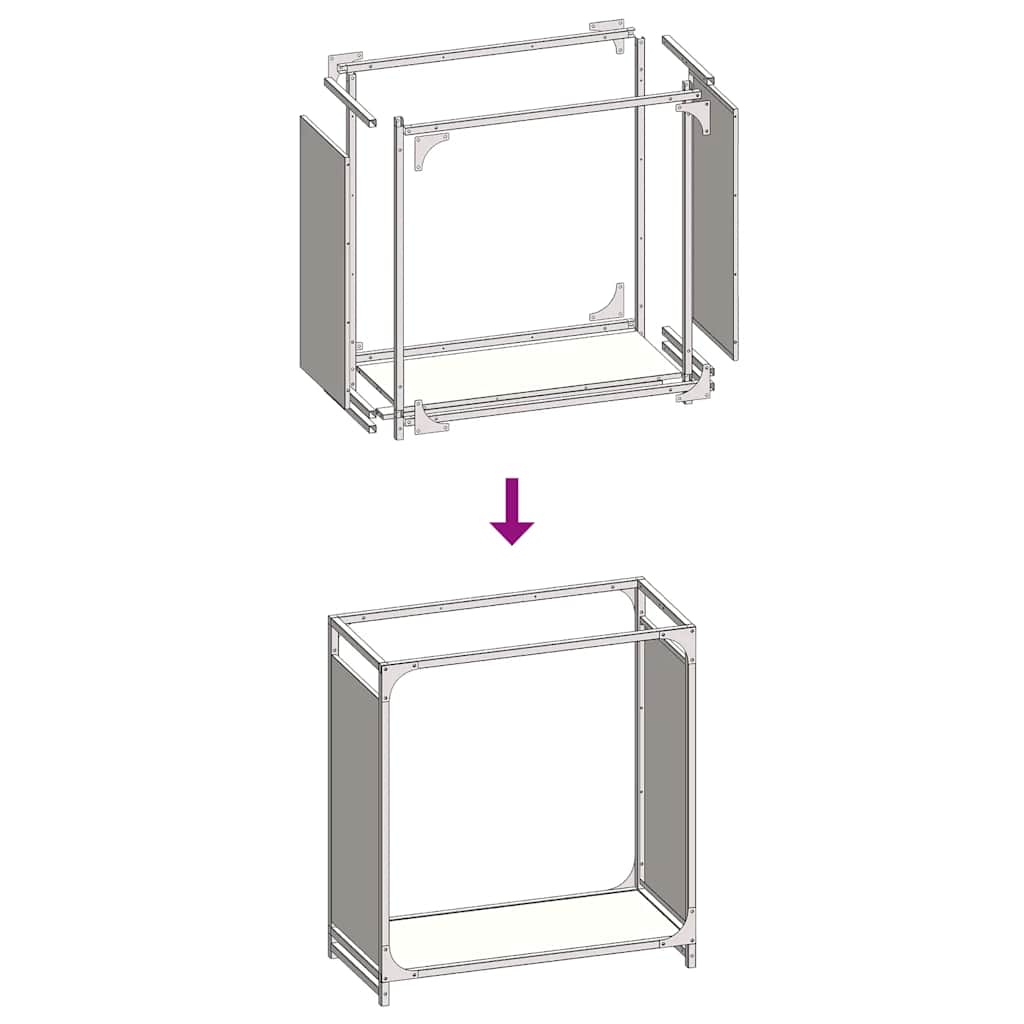 Suporte para lenha 60x28x65 cm aço laminado a frio branco
