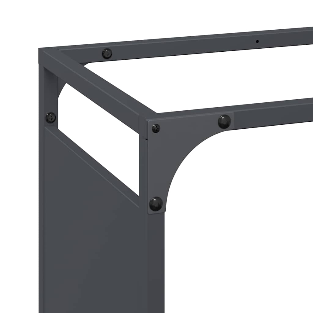 Suporte para lenha 90x28x65 cm aço laminado a frio antracite