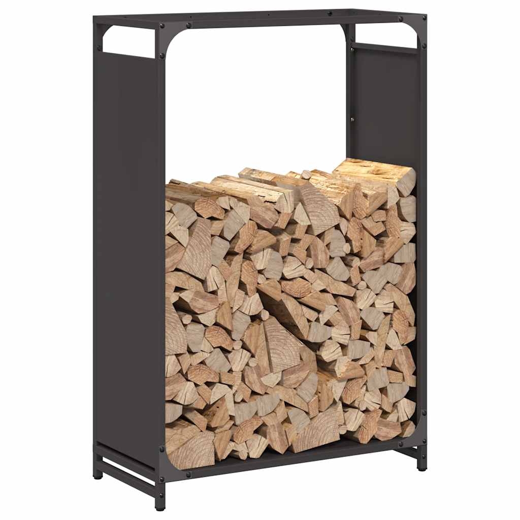 Suporte para lenha 60x28x90 cm aço laminado a frio preto