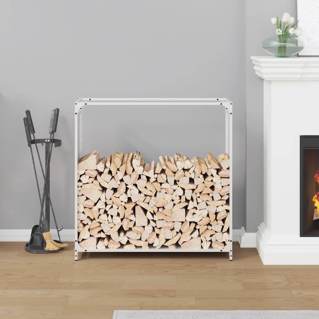 Suporte para lenha 90x28x90 cm aço laminado a frio branco