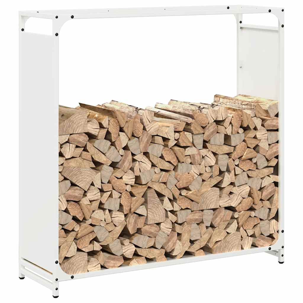 Suporte para lenha 90x28x90 cm aço laminado a frio branco