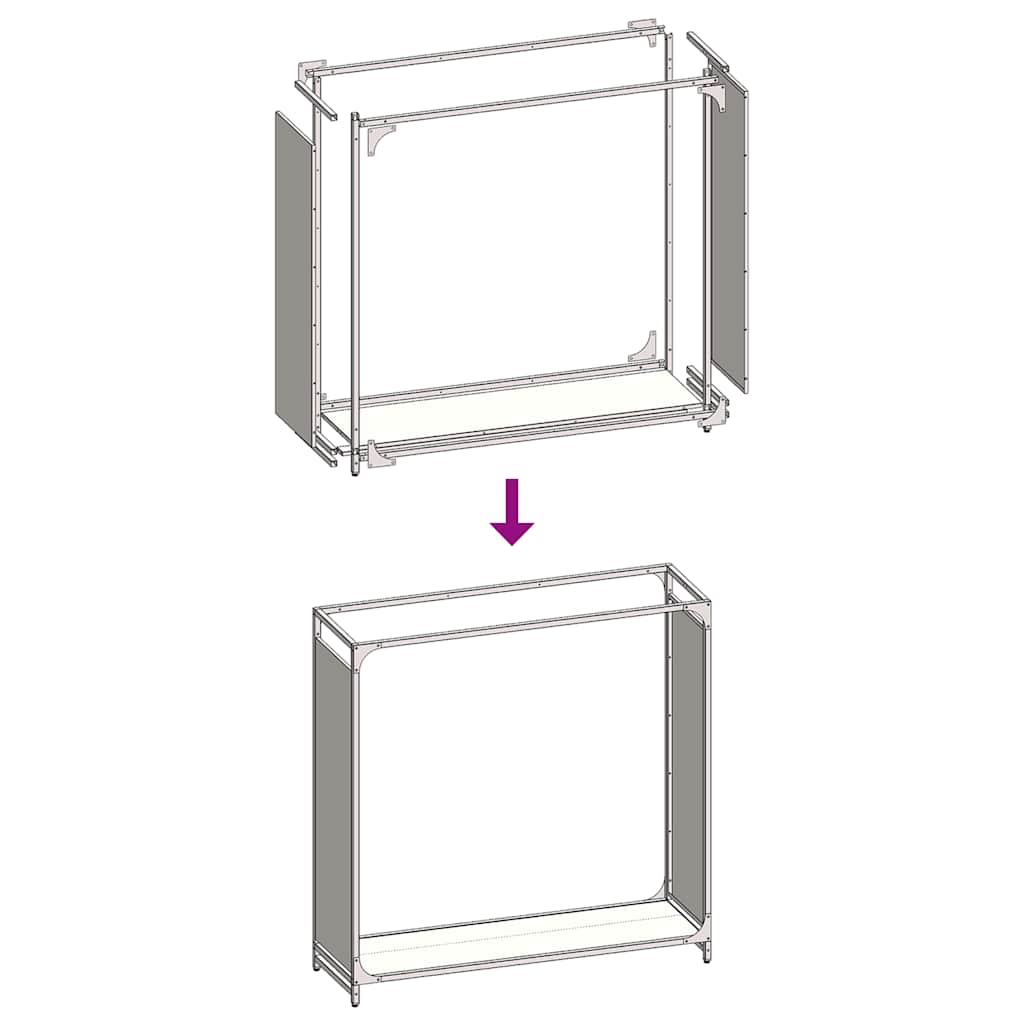 Suporte para lenha 90x28x90 cm aço laminado a frio branco