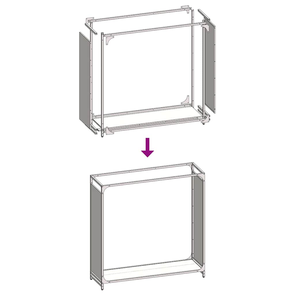 Suporte para lenha 90x28x90 cm aço laminado a frio antracite