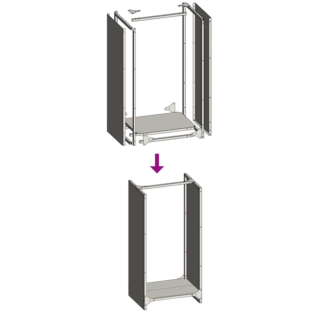 Suporte para lenha 40x30x80 cm aço laminado a frio preto