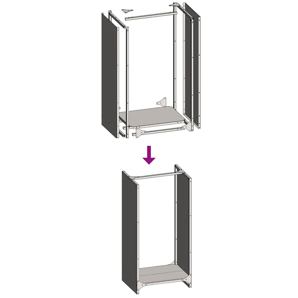 Suporte para lenha 40x30x80 cm aço laminado a frio branco