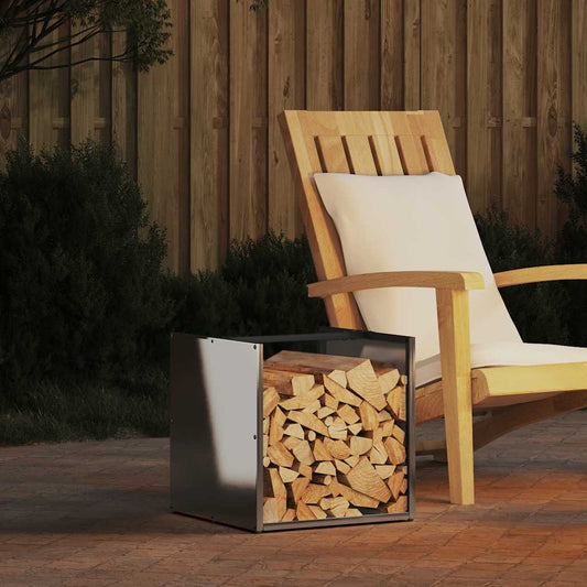 Suporte para lenha 40x40x40 cm aço inoxidável