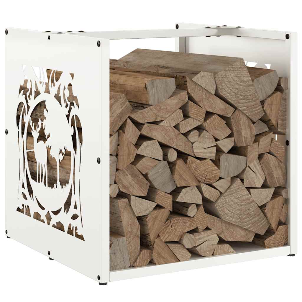 Suporte para lenha 40x40x40 cm aço laminado a frio branco