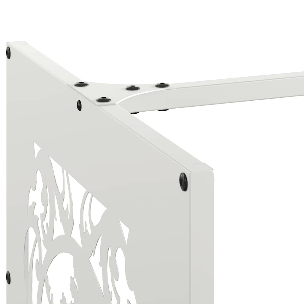 Suporte para lenha 40x40x40 cm aço laminado a frio branco