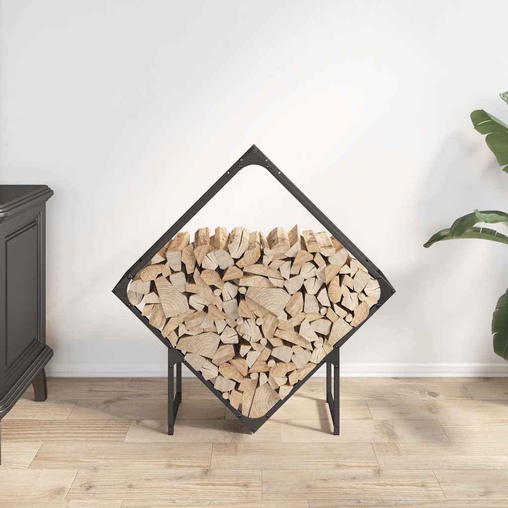Suporte para lenha 80x25x80 cm aço laminado a frio preto
