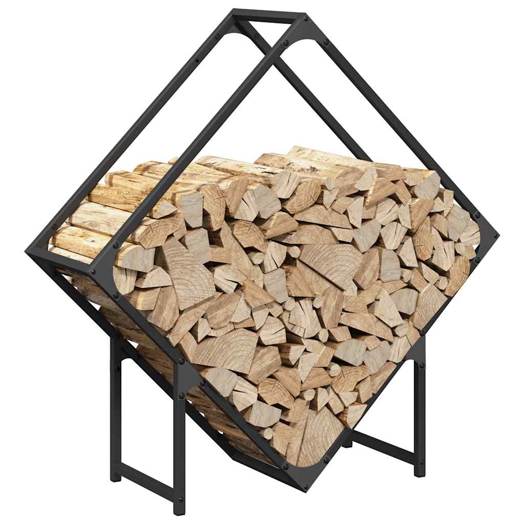 Suporte para lenha 80x25x80 cm aço laminado a frio preto