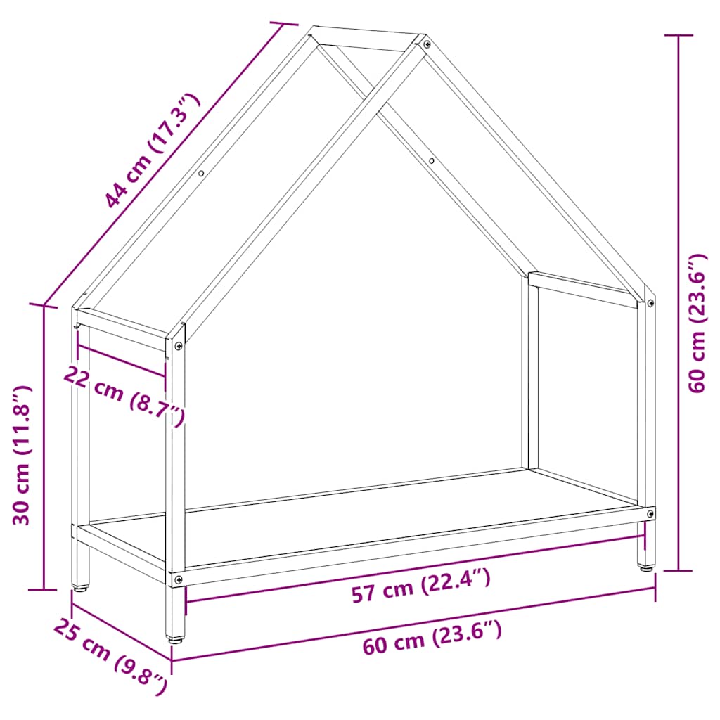 Suporte para lenha 60x25x60 cm aço laminado a frio antracite