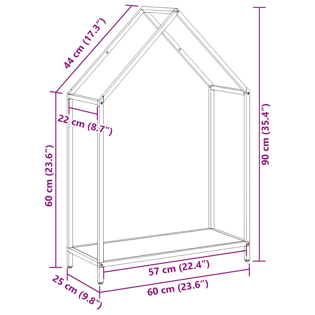 Suporte para lenha 60x25x90 cm aço laminado a frio branco