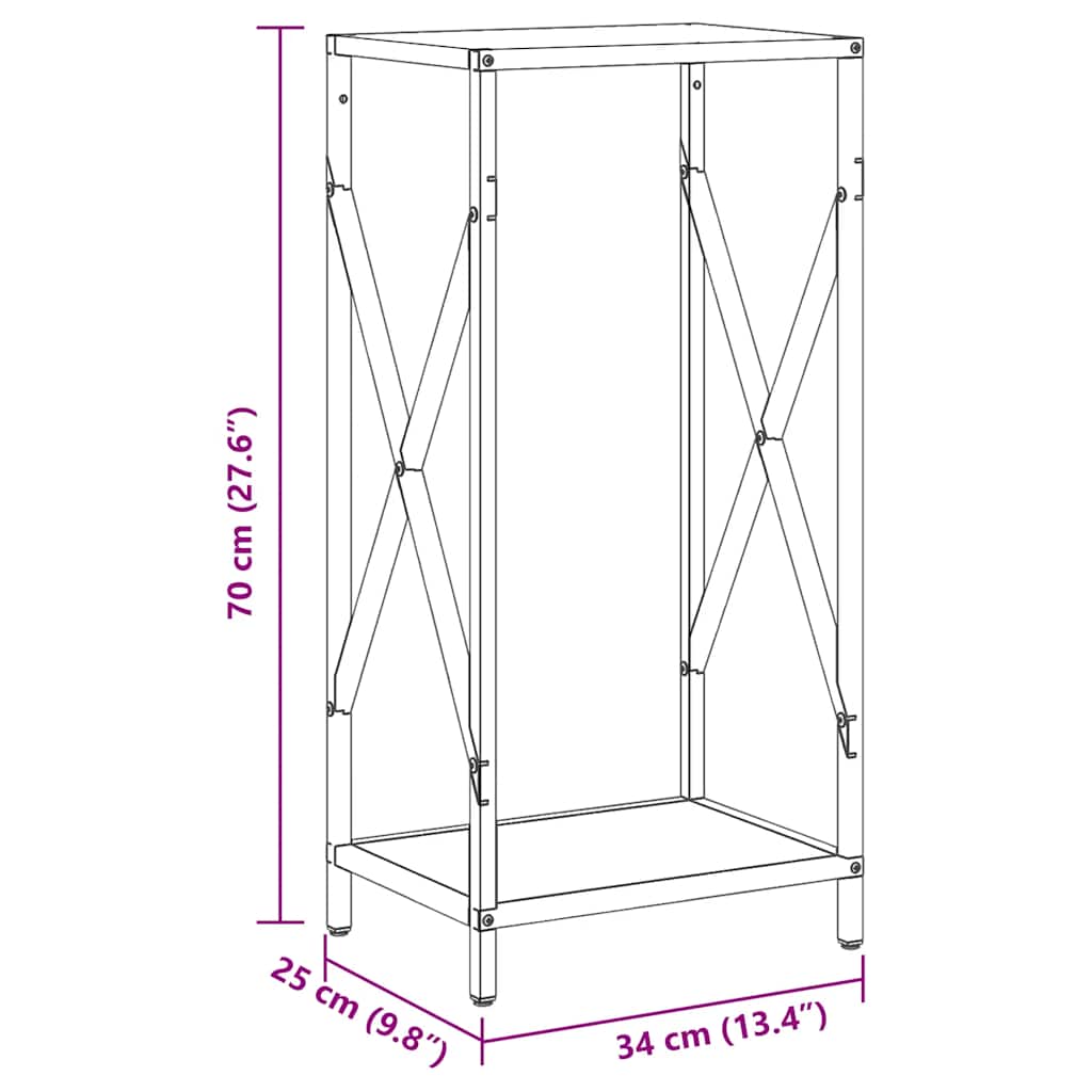 Suporte para lenha 34x25x70 cm aço laminado a frio preto