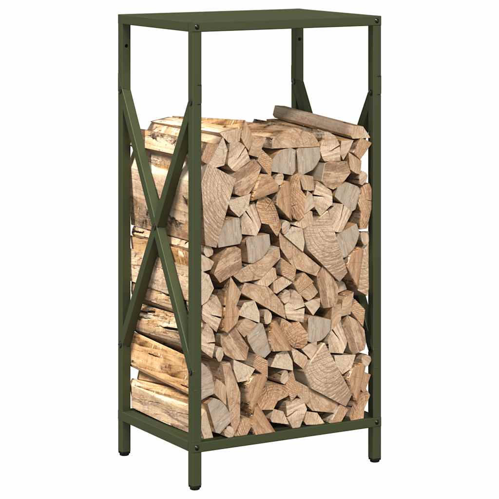 Suporte para lenha aço laminado a frio verde azeitona